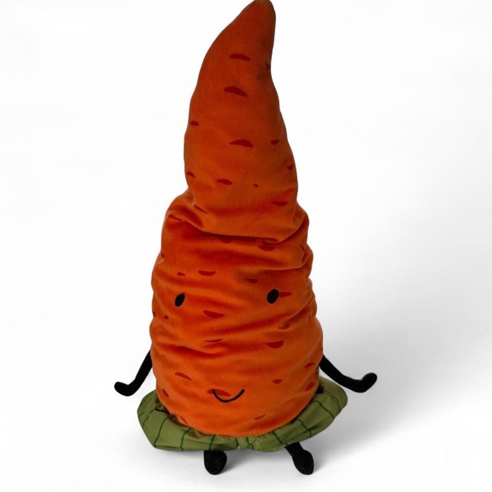 IKEA Torva Carrot Plush Stuffed Toy Orange Vegetable with Green Shorts